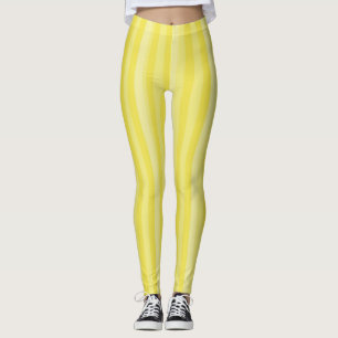 Leggings Simple minimaliste Jaune clair rayé