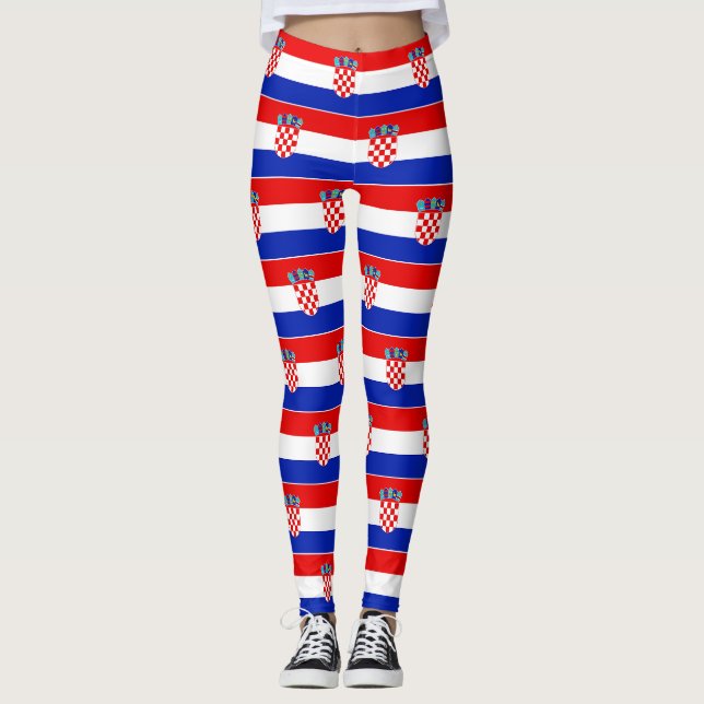 Leggings Simple moderne Croatie National Drapeau Vêtements (Devant)