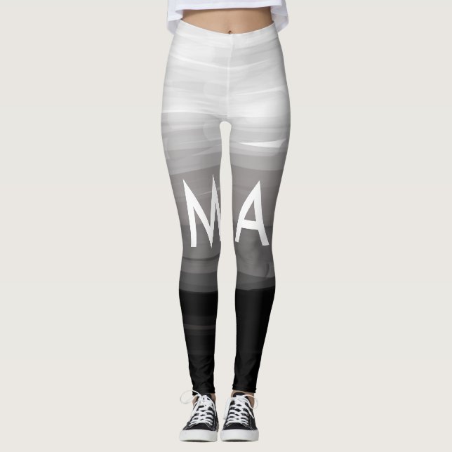 Leggings Simple monogramme ajouter votre nom lettre man min (Devant)