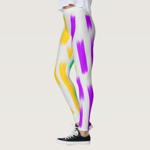 Leggings Simple rayures de couleur minimale coussin vert vi