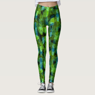 Leggings Simples hiver Noël vert vert cônes de pin bleu tr