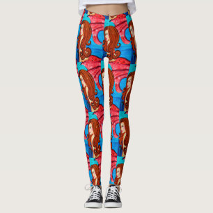 Leggings sirène à queue rousse