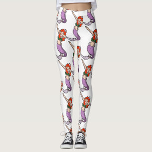 Leggings sirène à tête rouge