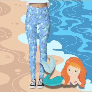 Leggings Sirène bleu clair