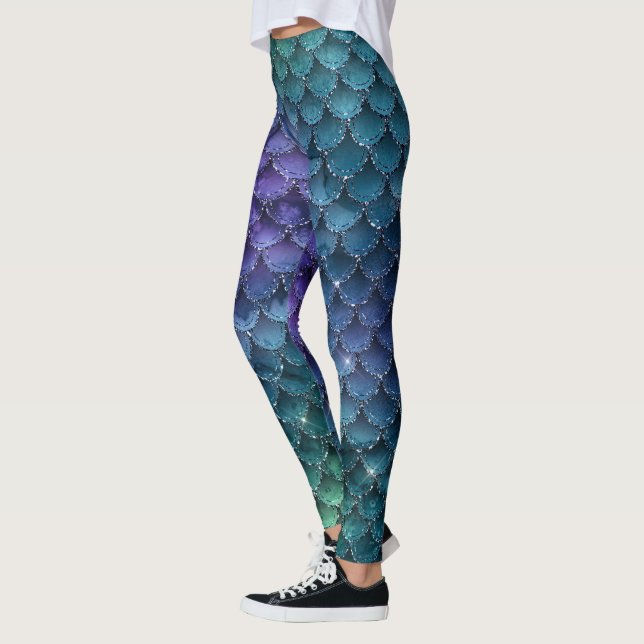 Leggings Sirène de poisson personnalisée (Gauche)