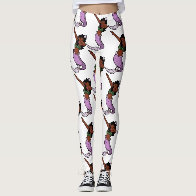 Leggings sirène noire (Devant)