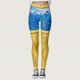 Leggings Sirènes avec dauphins