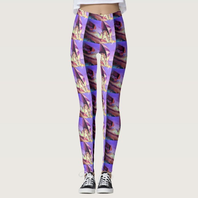 Leggings sirènes éclairées par la lune de plage (Devant)