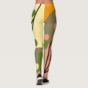 Leggings Sites abstraits intéressants avec feuilles