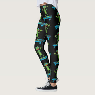 Leggings Skateboard Frog Funny Skateboard Amoureux des anim