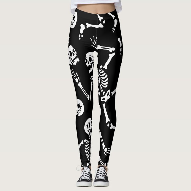 Leggings Skeleton Dance Party : Halloween sans couture (Devant)