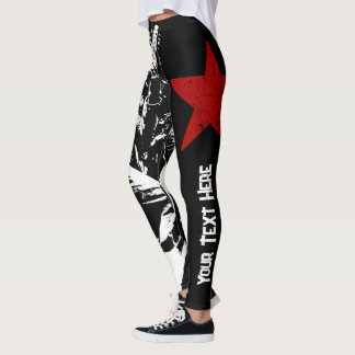Leggings Skeleton Punk Rock Custom Text Street Art