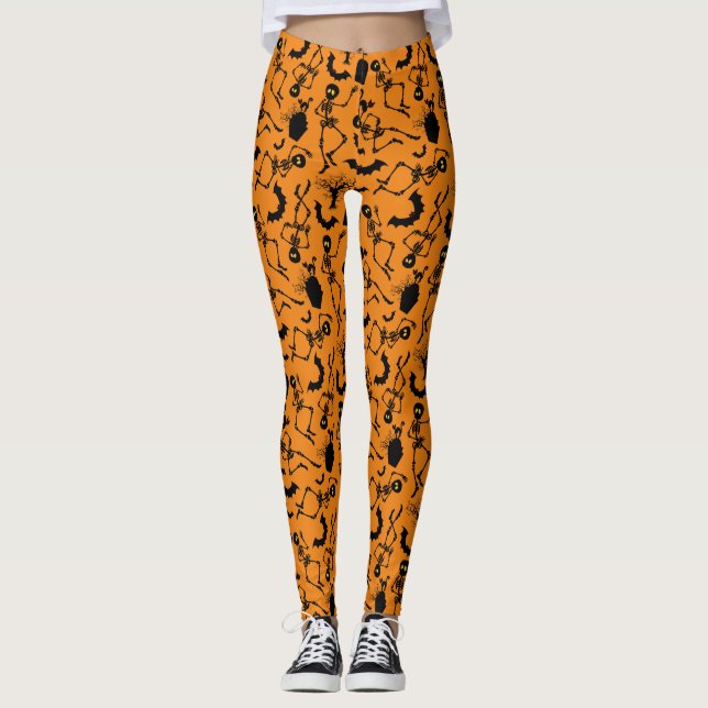 Leggings Skeletons d'Halloween Macabre Dance (Devant)