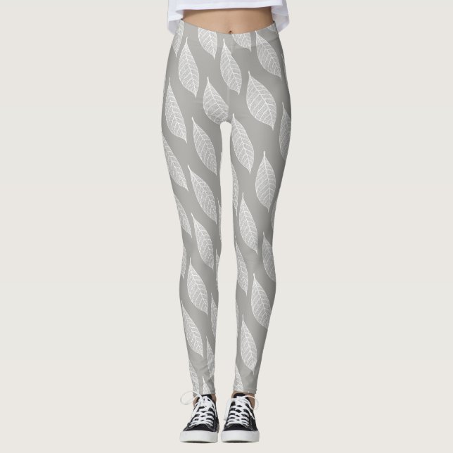 Leggings Skeletons Feuille blanche (Devant)