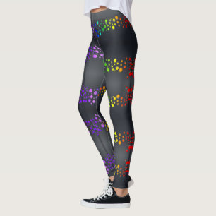 Leggings SlipperyJoe aime les bulles rouge orange jaune ver