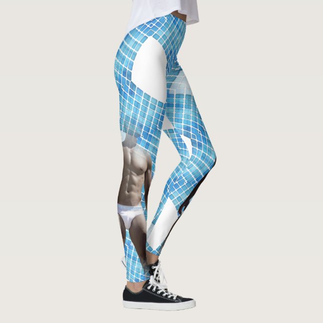 Leggings SlipperyJoe musculaire homme six pack abs mâle bla (Droite)