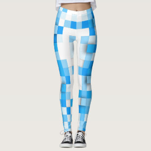 Leggings SlipperyJoe's carrés mosaïque d'art moderne tridim