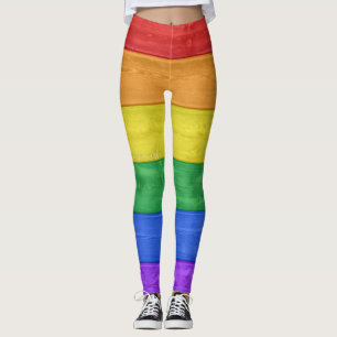 Leggings SlipperyJoe's classique arc-en-ciel tactile fait m