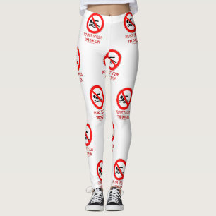Leggings SlipperyJoe's Do Not Spoon Bacon rouge avertisseme