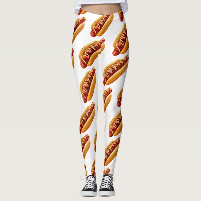 Leggings SlipperyJoe's hot dog niché doucement pain jaune v (Devant)