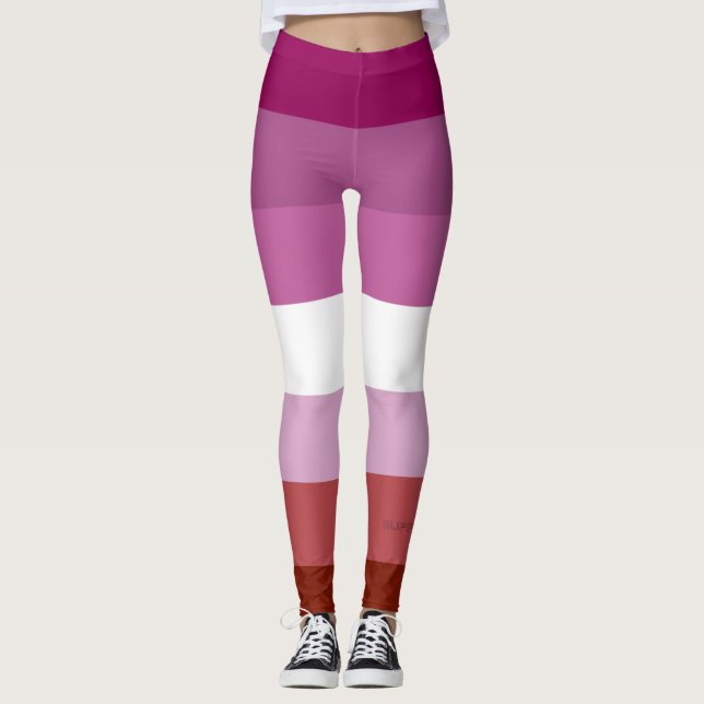 Leggings SlipperyJoe's lesbian pride flag feminine communit (Devant)