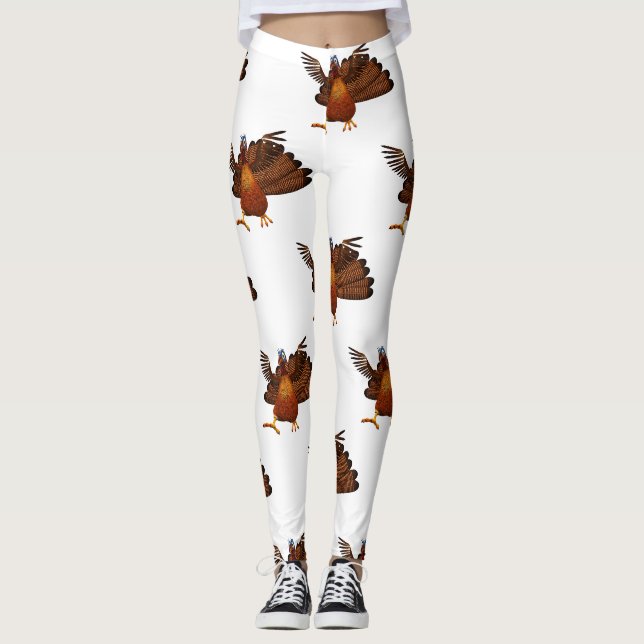 Leggings SlipperyJoe's Thanksgiving gobble de manière respo (Devant)