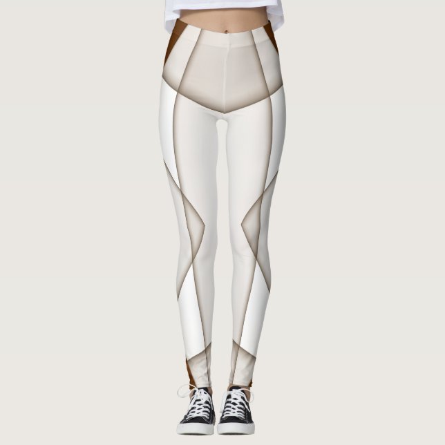 Leggings Sloping beige triangle with shadow, smooth style (Devant)