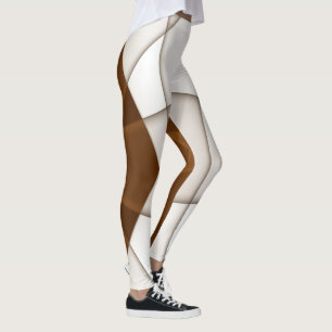 Leggings Sloping beige triangle with shadow, smooth style