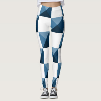 Leggings Snorkel bleu 3D illusion À damiers Motif