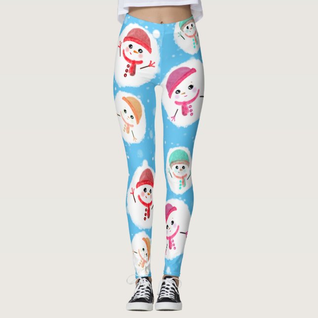 Leggings Snowball et Snowman Blue (Devant)