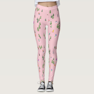 Leggings Snowboarders rose Illustration du snowboard
