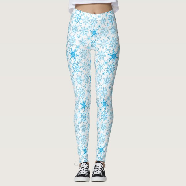 Leggings Snowflake bleu motif (Devant)