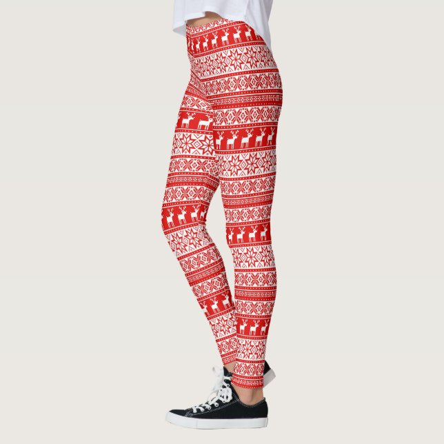 Leggings Snowflake nordique Reindeer Vilain Sweat de Noël (Gauche)