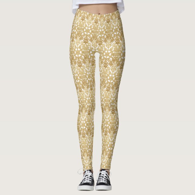 Leggings Snowflakes Gold mignonne (Devant)