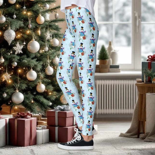 Leggings Snowflakes Poinsettia (Créateur téléchargé)