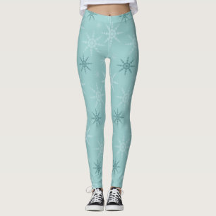 Leggings snowflics bleu blanc froid sports d'hiver