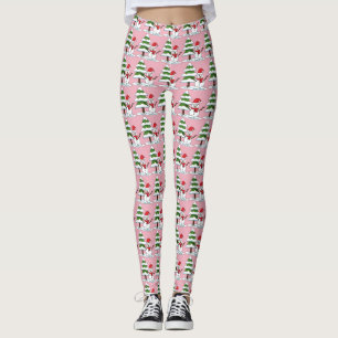 Leggings Snowman avec Snowman Pine Tree
