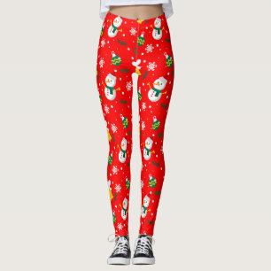 Leggings Snowman de Noël, Hommes Femmes & Enfants, Décor de