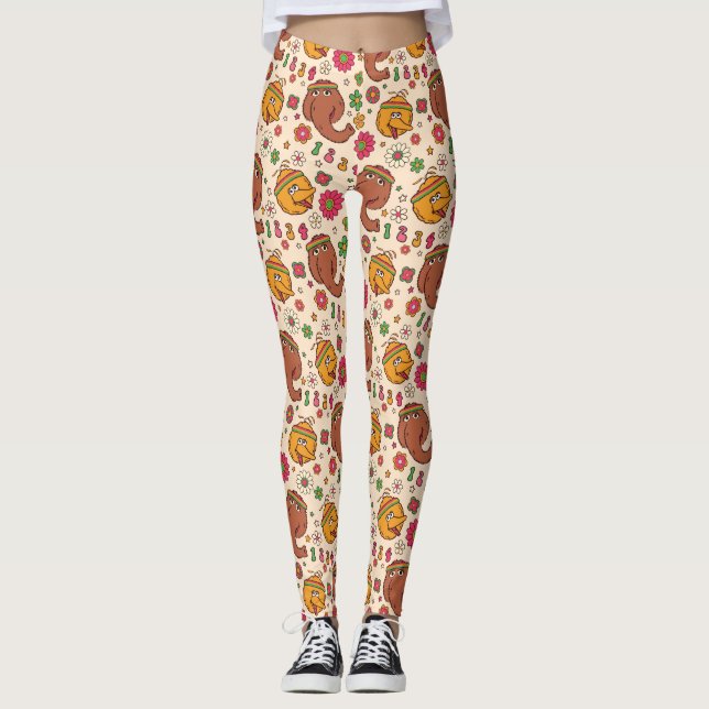 Leggings Snuffleupagus et Big Bird Super Flower Motif (Devant)
