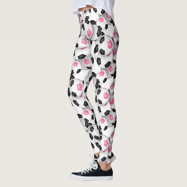 Leggings soccer balls with black pink team colors (Gauche)