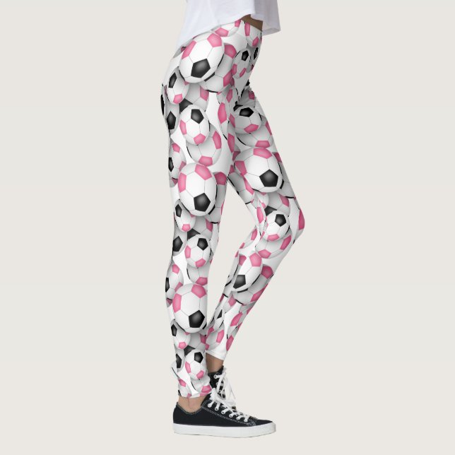 Leggings soccer balls with pink black team colors (Droite)