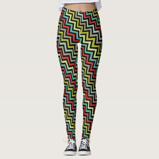 Leggings Socialite coloré Chevron Motif (Devant)