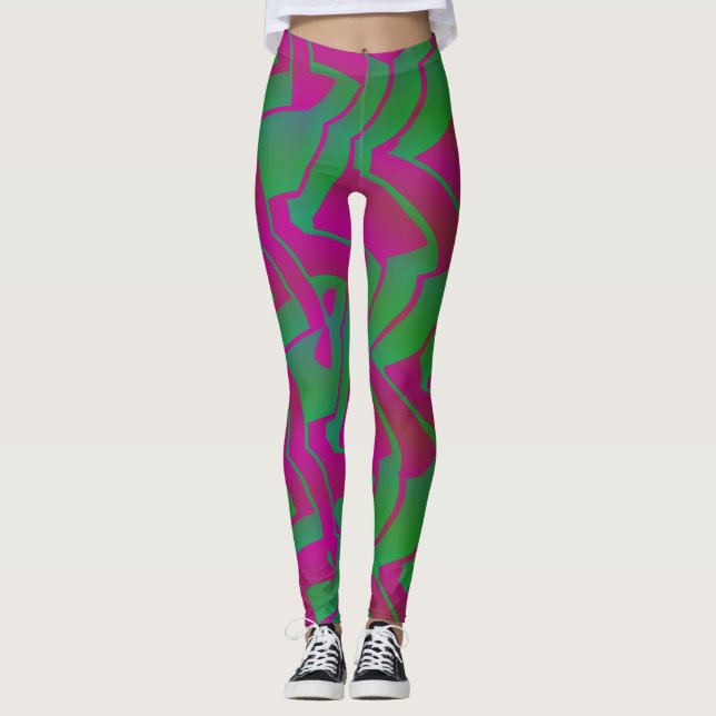 Leggings Socialite Oh Mon Motif rose vert (Devant)