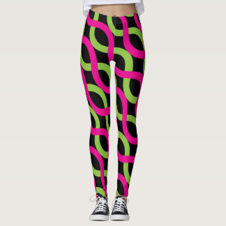 Leggings Socialite Pink Green Alternatives Vagues Motif