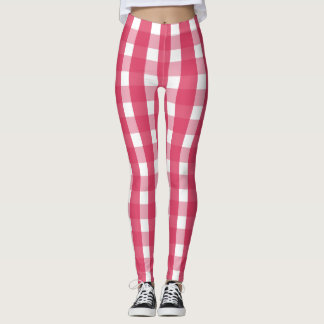 Leggings Socialite rose En vichy Motif