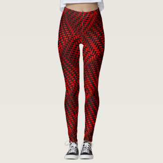 Leggings Socialite Wild Red Zig Zag Motif
