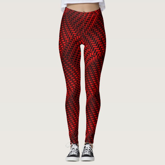Leggings Socialite Wild Red Zig Zag Motif (Devant)