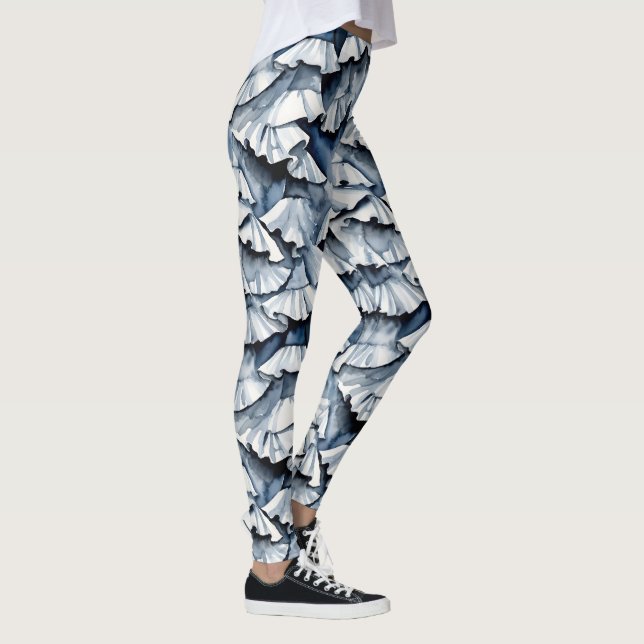 Leggings Soft Denim Blue Watercolor Ruffles (Droite)