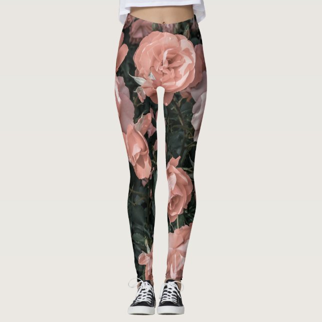 Leggings Soft Pastel Rose Garden (Devant)