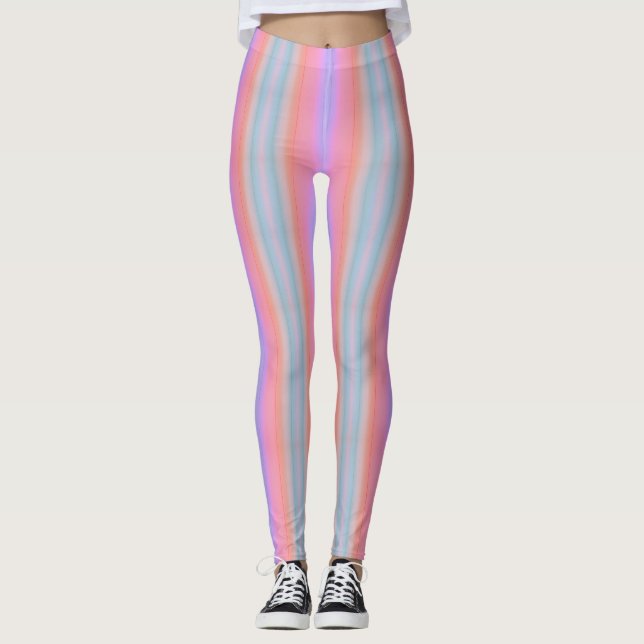 Leggings Soft Pastel Stripes (Devant)